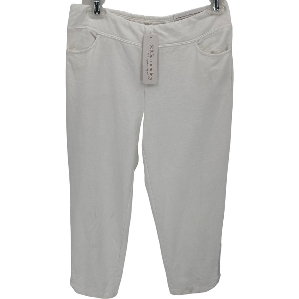 Soft Surroundings Womens Super Stretch Straight Leg Ankle Pants White Size PXS
